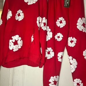Red & White Denim Tears Set